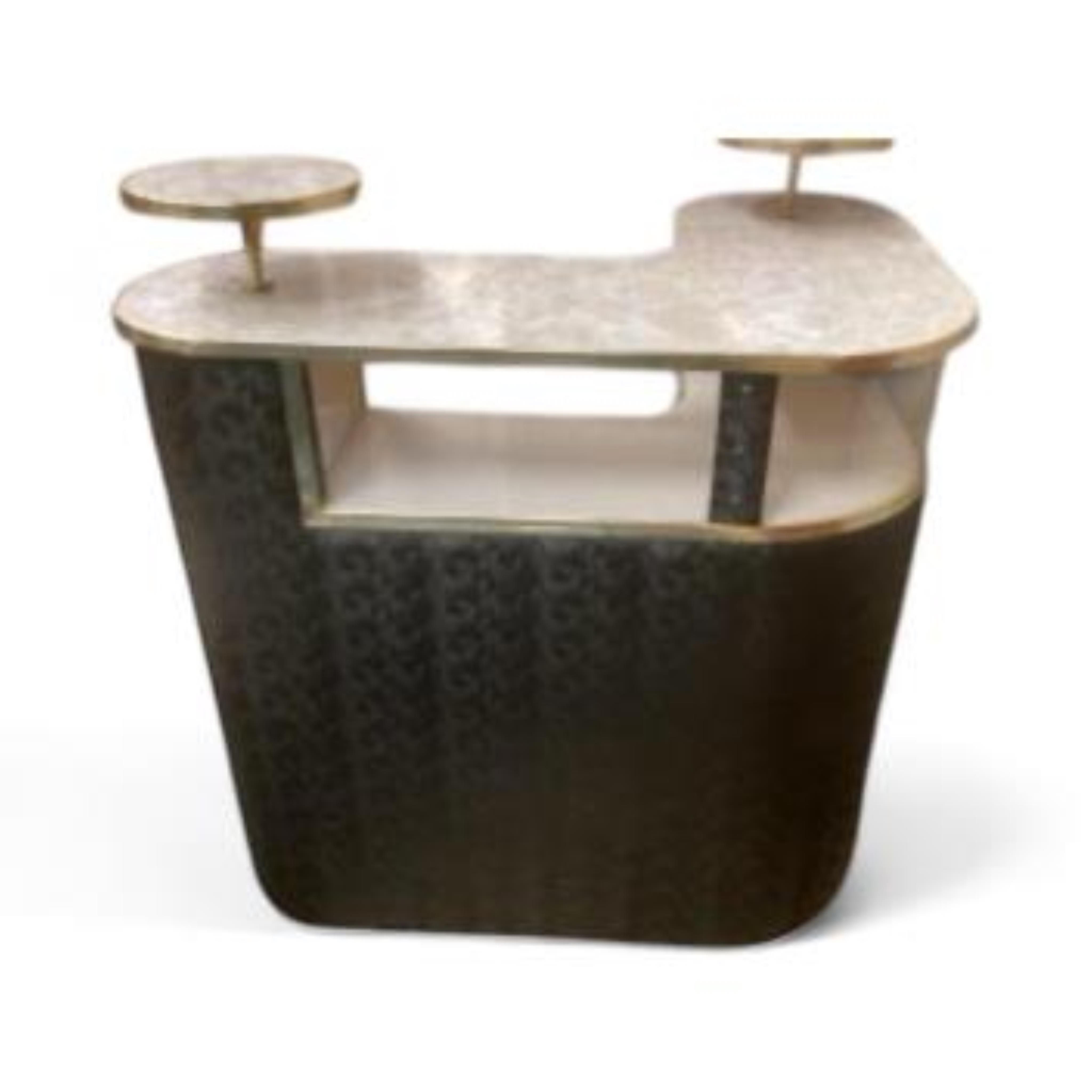 A mid century bar unit, width 88cm, depth 88cm, height 102cm